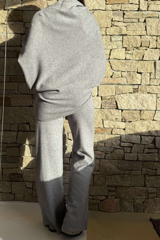 Elbury Huggle Luxury Knit Co Ord Set Grey Marl /50 